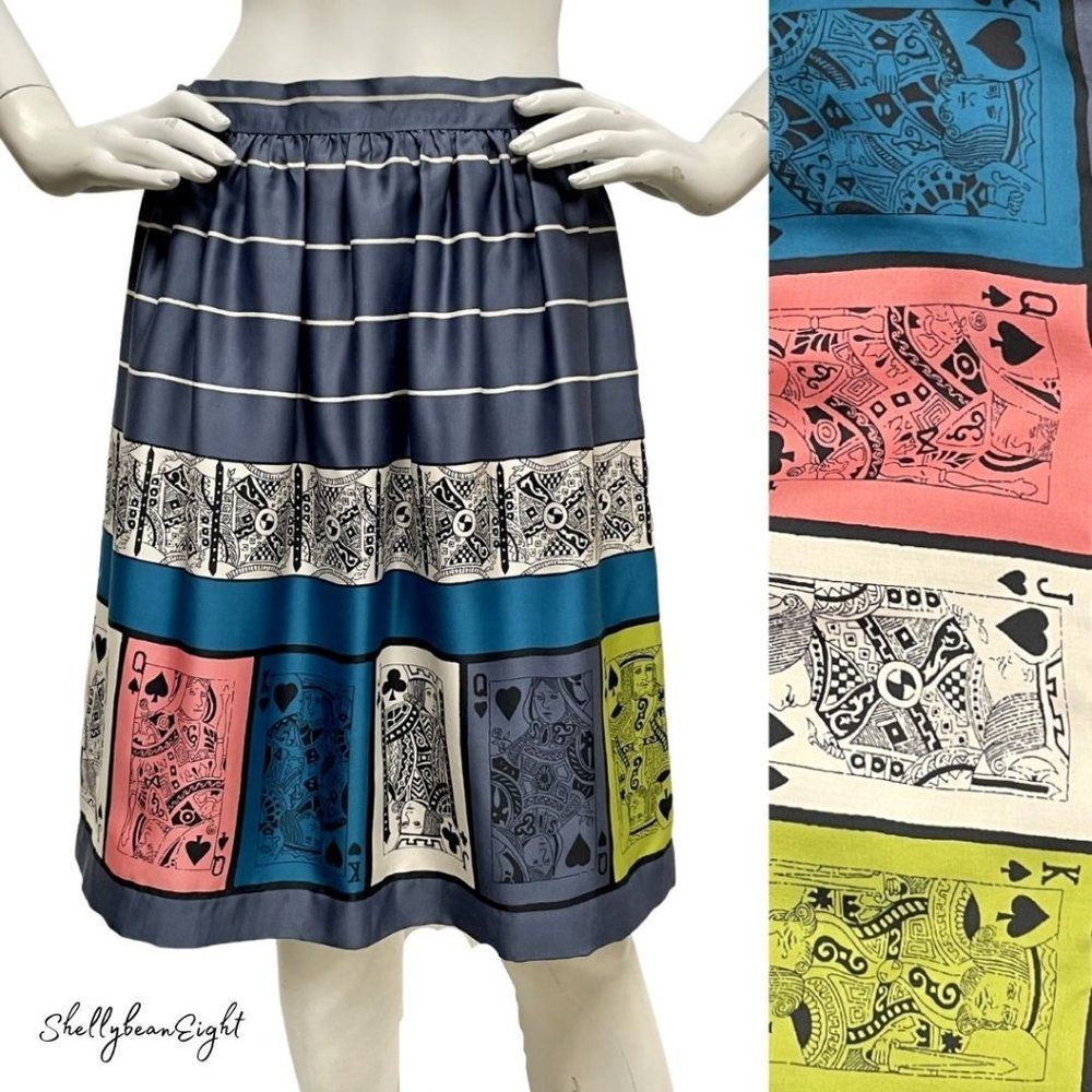 ANTHROPOLOGIE Edme &Esyllte Pinochle Cards Skirt 4